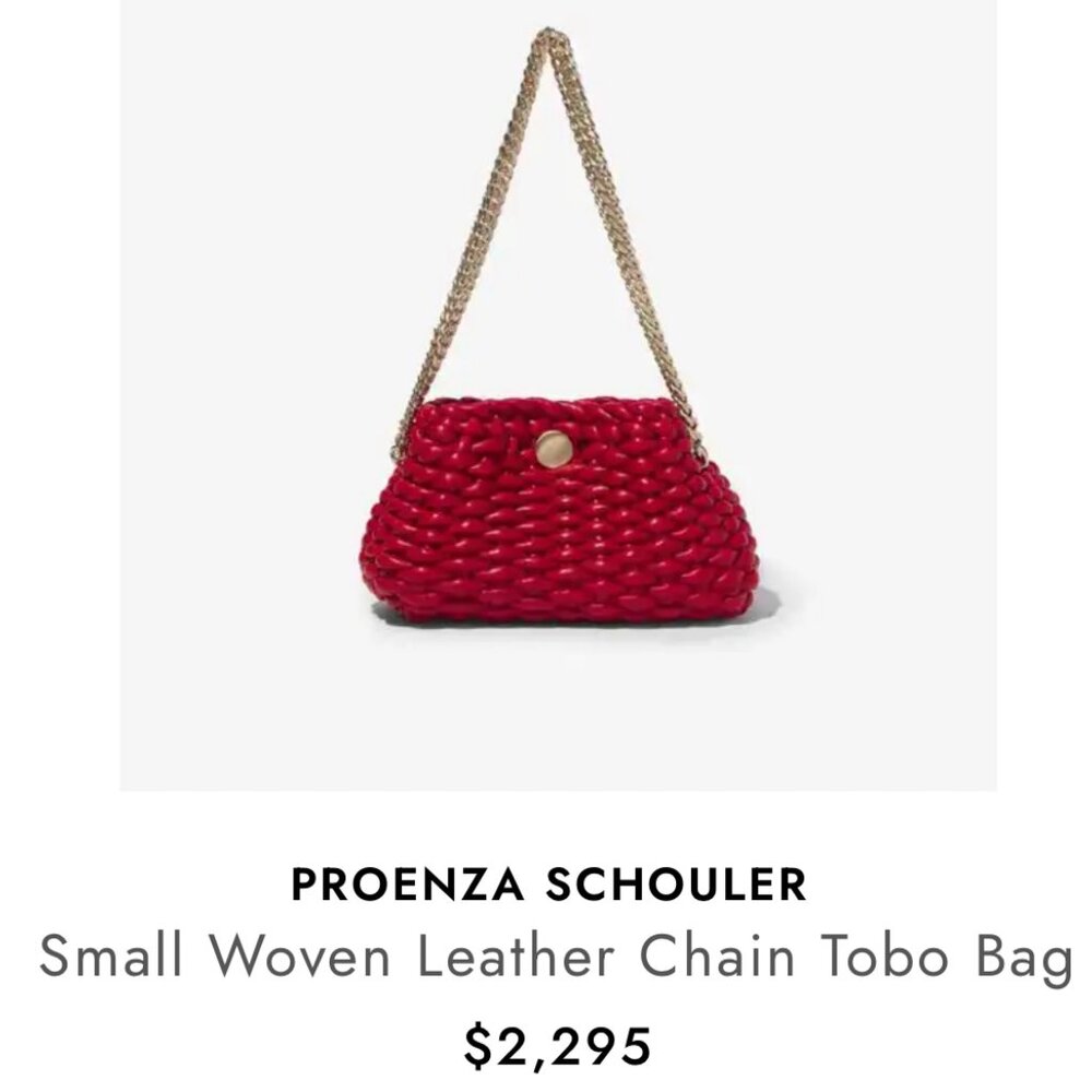 Proenza Schouler  small woven leather chain tobo bag $2,295 NEW